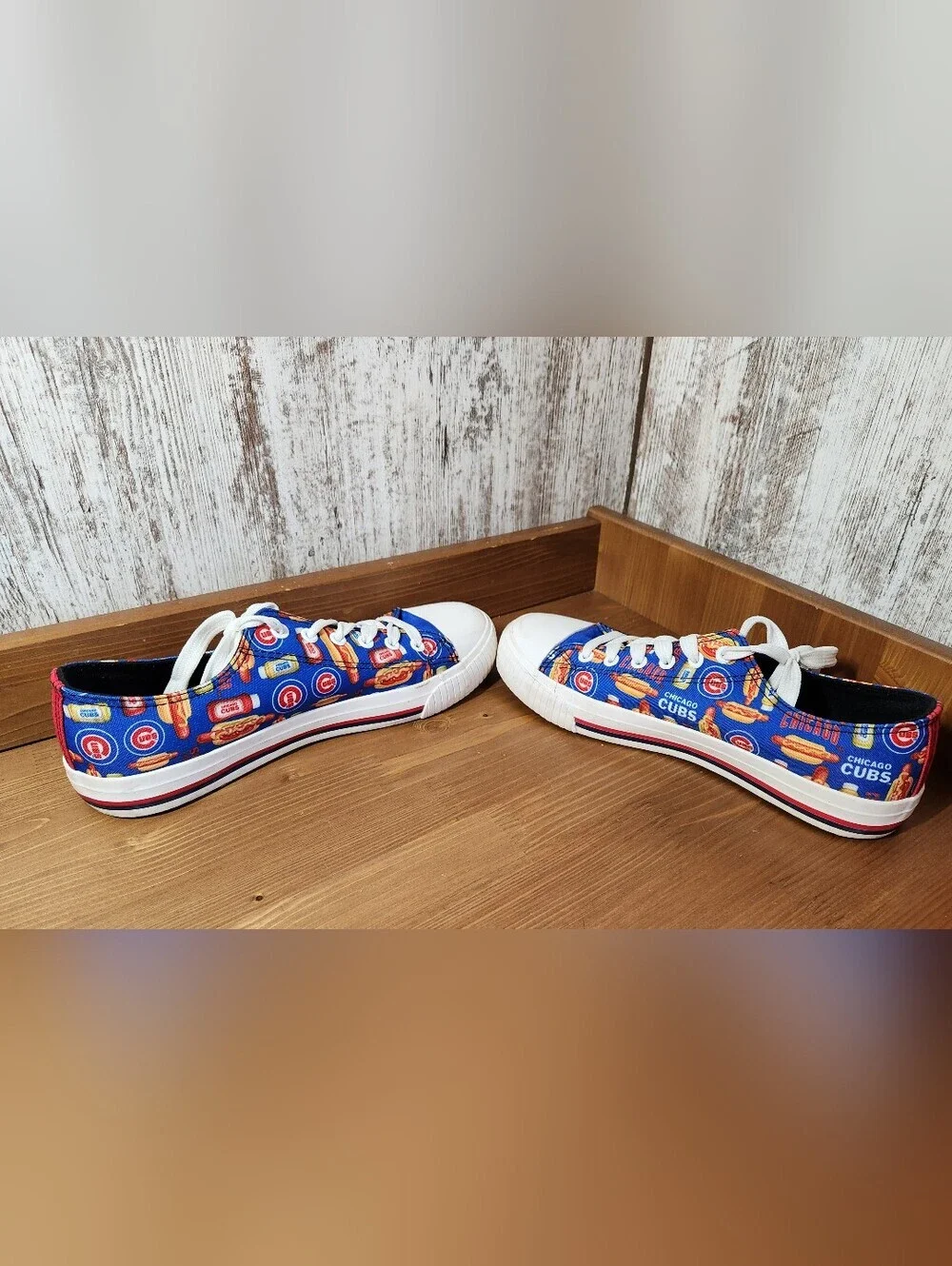 Chicago Cubs Baseball Wrigley Ballpark-Themed Low-Top Sneakers Hotdog Game Day